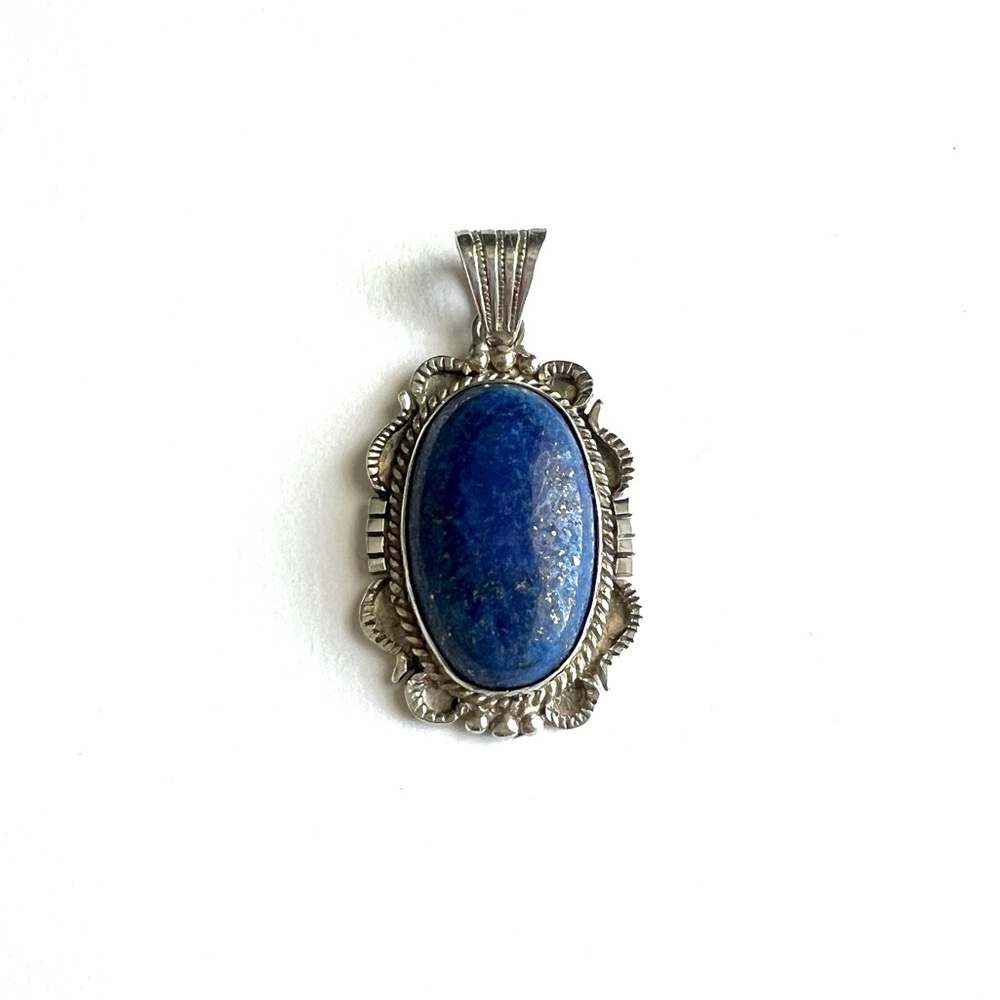 Vintage Lapis Sterling Silver Pendant